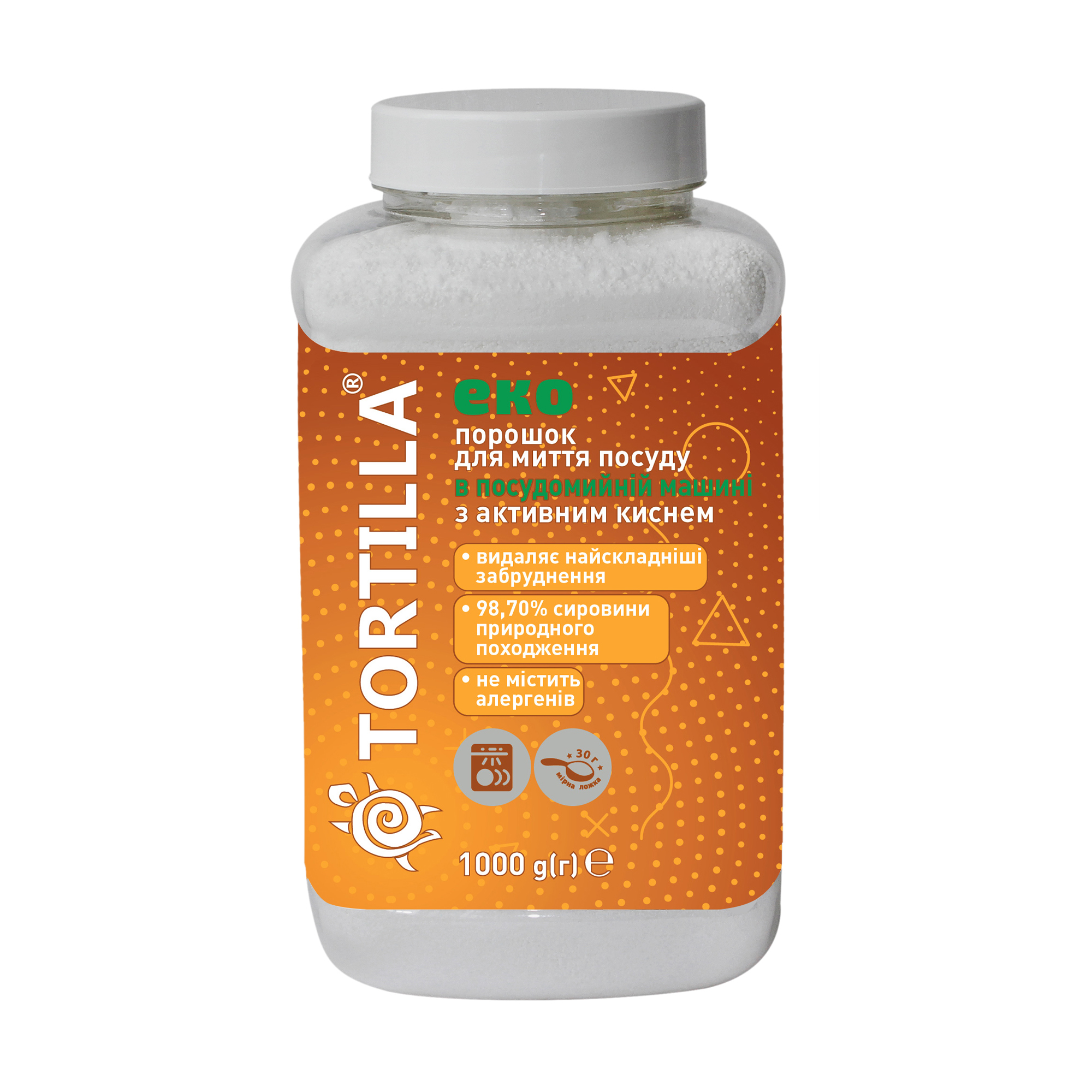 Порошок для миття посуду в посудомийній машині Tortilla Eco, 1 кг